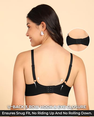 Image of Tweens Invisi-Fit Cotton Bonded Seamless Maximiser Bra | 3 /4th Coverage | Push-Up Level 1 | Elastic-Free Comfort | Wire-Free | Side Wings with Gripper | Adjustable Straps | Pack of 1 |