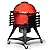 Kamado Joe KJ15040320 Kettle Joe 22 inch Charcoal Grill with Hinged Lid, Cart, and Side Shelves, Blaze Red