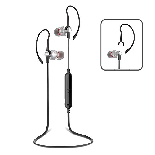 PROT3CH® Auriculares inalámbricos Bluetooth 4.0 con cancelación de ruido CVC 6.0 Sonido estéreo HD y micrófono para llamadas de manos libres. Deporte. Correr. Auriculares. Conjunto de auriculares para iPhone 5 5c 5s 6 6s 6 Plus Samsung S 5 6 y smartphones Android