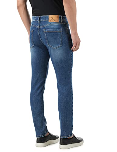 Image of INKD Men's Stretchable Regular Fit Contrast Stitch Jeans