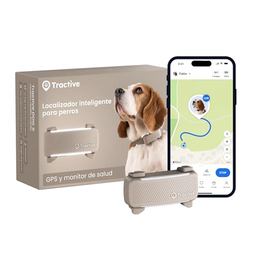 Tractive - GPS perros | 2025 Edición | N.º 1 del mercado | Localización en tiempo real | Alertas antifuga | Monitor de actividad | Avisos de salud | Seguimiento de ladridos (Marrón)