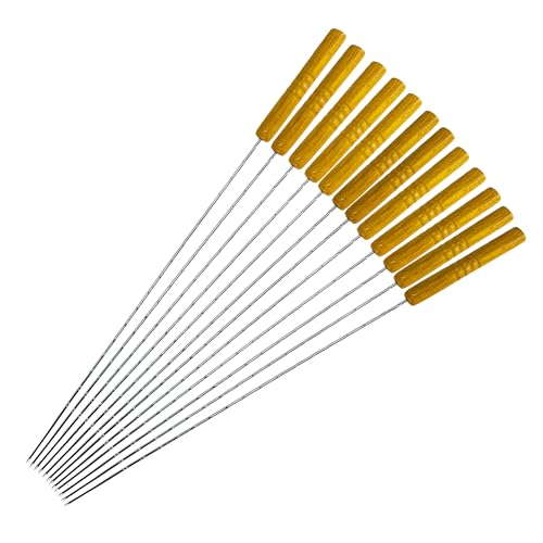 DecorRack 16" Skewers For Grilling, 12 Piece Metal Skewers With
