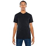 American Apparel Poly-Cotton Short Sleeve Crew Neck, Black, Large
