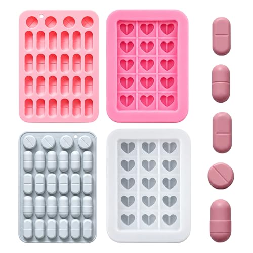 Suppository Molds 4 Pack Silicone Suppository Mold Set for Easy Medication Preparation Reusable Gummy Molds with Non-Stick Surface Flexible Design for Home Use and Pharmacy Needs
