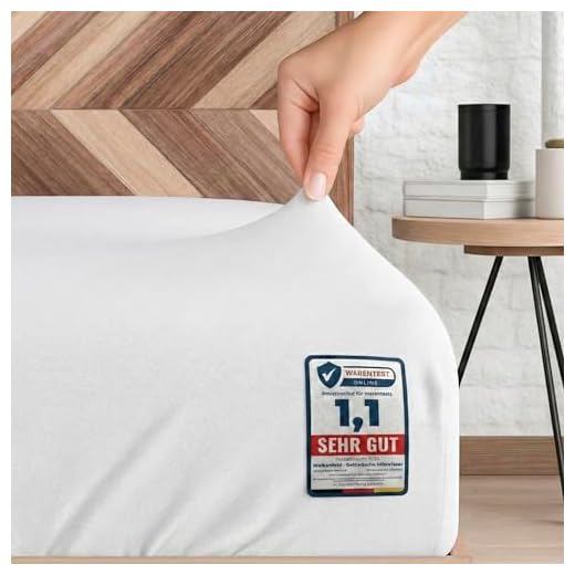 Wolkenfeld Spannbettlaken 90x200cm bis 100x200cm - 100% Baumwolle - Superweiches Jersey Bettlaken für Matratze, Boxspringbett oder Topper - 5 bis 20cm Matratzenhöhe, Weiß