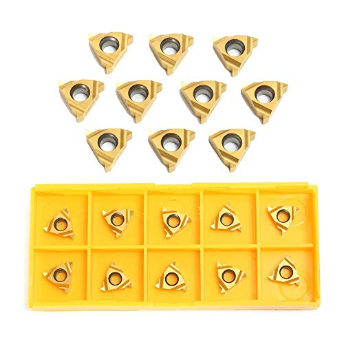 Lathe Threading Inserts,VerRich 10 Pcs 11ER A60 1/4 Carbide Inserts for Threading Lathe Cutting CNC Turning Tool