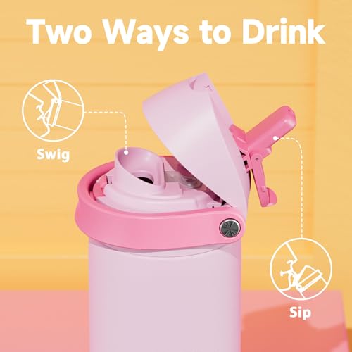 24 oz Insulated Water Bottle for Sports: Meoky Stainless Steel Water Bottle with 2-in-1 Straw and Spout Lid - Leak Proof, Cold for 24 Hours, Fits... - Image 4