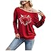 RHXWFDG Pullovers Femmes Modern Imprimé Tunique Business Tunique Comfy Polyester Col Rond Long Sleeve Pullovers Femle Hiver À Jabot Frais