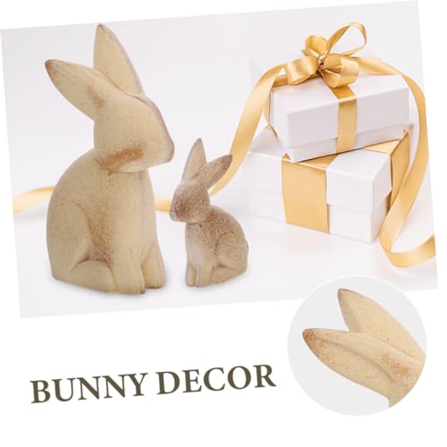 Lapin miniature en bois brut SHINEOFI : kit de 4 décorations de table de fêtes à peindre - 6