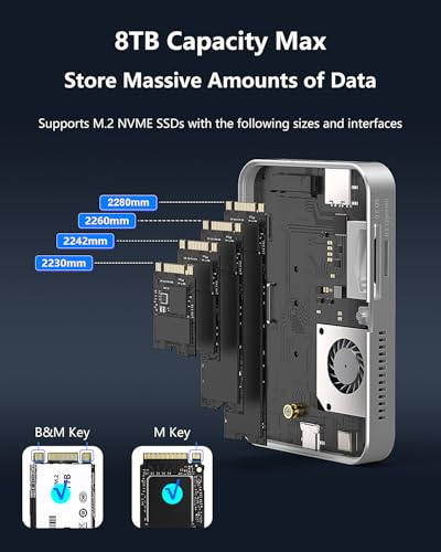 Enclosure Magnético M.2 NVMe con Docking USB C 7 en 1 miniatura 5