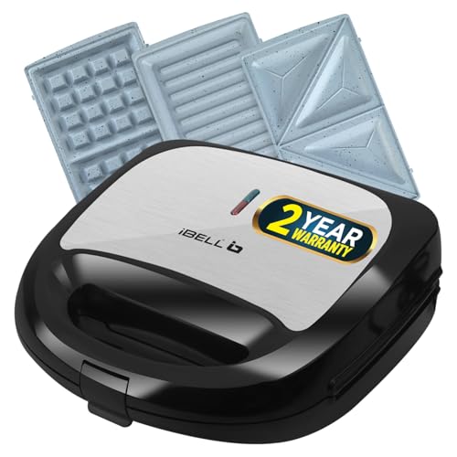 IBELL SM1301C 3-in-1 Electric Sandwich Maker 750W with Ceramic Coated Interchangable Plates for Toast