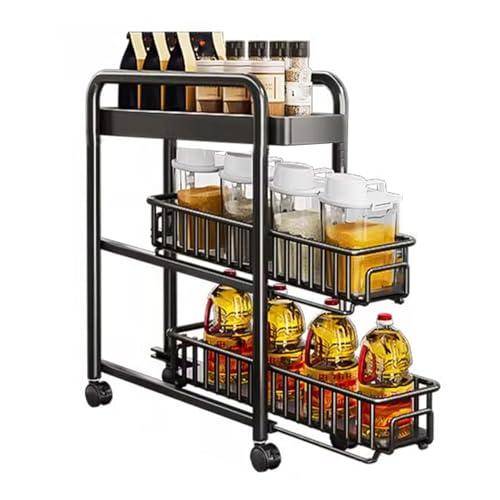 Carro de almacenamiento delgado con ruedas de 3 a 5 niveles, para cocina y lavandería, con asa, ahorra espacio, para espacios pequeños, entrada, color blanco (107 x 40 x 16 cm)