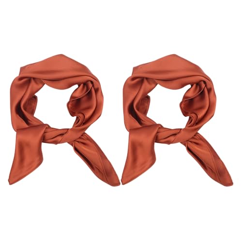 CIMAXIC Pañuelo de Señora de Seda Imitada Color Liso 2 Piezas, Diseño Versátil y Suave al Tacto, Adecuado para Vacaciones y Fotos de Temporada de Flores y Verano