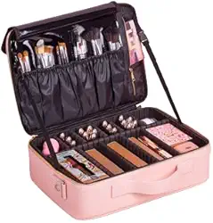 Maleta Maquiagem Para Maquiador Manicure Viagem Profissional média Rosa
