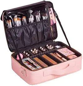 Maleta Maquiagem Para Maquiador Manicure Viagem Profissional média Rosa