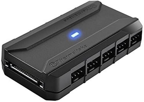 Thermaltake Commander FP SATA Powered 10 Puertos 4-Pin PWM Fan Hub AC-023-AN1NAN-A1, 3.2 x 1.7 x 0.7 pulgadas