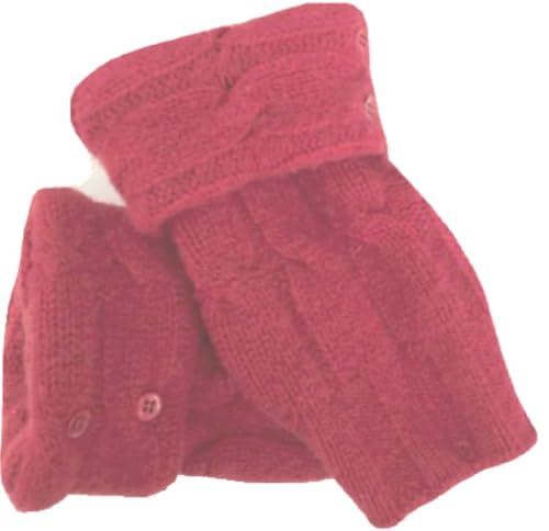 Fingerless Gloves Red Medium - Large M - L 100% Merino Wool Cable Arm Warmers Cuffs Handmade Free Shipping