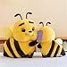 Ueiwffzo Honigbiene Kuscheltier, Niedliche Weiche Honigbiene Plüschtier Kinder, Plüsch Spielzeug Stofftier, Geschenk Zum Kindergeburtstag (25cm)