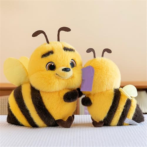 Ueiwffzo Honigbiene Kuscheltier, Niedliche Weiche Honigbiene Plüschtier Kinder, Plüsch Spielzeug Stofftier, Geschenk Zum Kindergeburtstag (25cm)