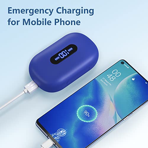 Stador Wireless Earbuds Bluetooth Headphones 4-Mics 100Hrs Playback With Ear Hook 2200Mah Wireless Charging Case Over Ear Buds Earphones For Sports Blue #TOP3