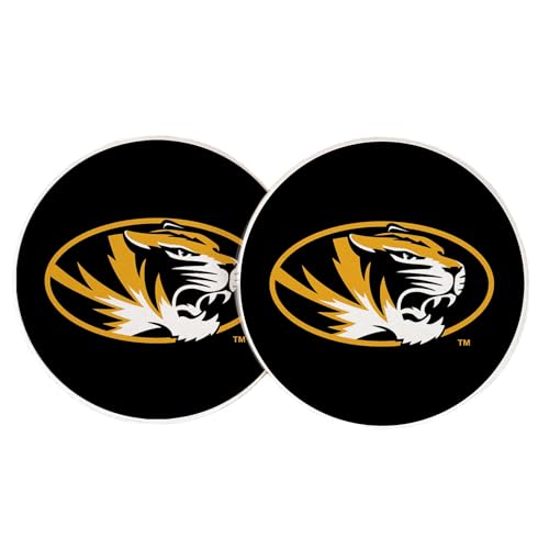 Desert Cactus University of Missouri Car Accessories Mizzou Tigers Absorbent Sandstone Cup Coasters Licensed Product Set of 2 (Design A)