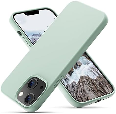 OIIAEE Silicone Case Designed for iPhone 13 Case, Ultra Slim Shockproof Protective Liquid Silicone Phone Case with Soft Anti-Scratch Microfiber Lining, 6.1 inch, Black
