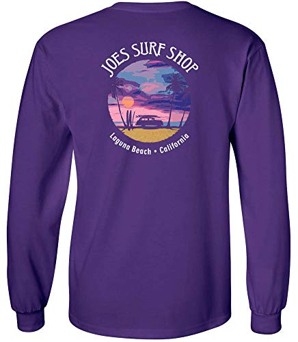 Joe's Surf Shop Wagon Silhouette Logo Long Sleeve Cotton T-Shirt