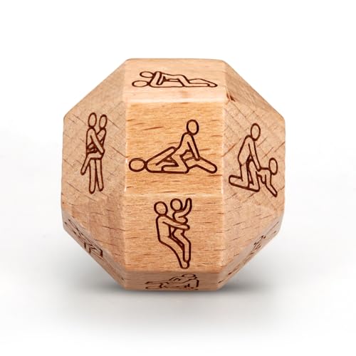 Sex Dice Games for Couples Adults Sex Position Dice - 5 Year Anniversary Wood Gift for Him Her 5th Anniversary Wedding Gifts for Husband Wife 18 Sided Wooden Dices for Birthday Weeding Anniversarys
