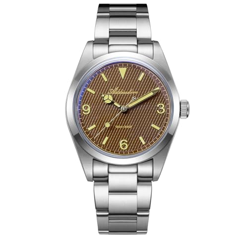 Image of ADDIESDIVE Quartz Watch for Men 36 MM Small Dial Analog Waterproof 100 M | Conves Crystal VH Sweep Second Movement Simple Male Watches Stainless Steel
