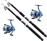  kolpo Kit Pesca Tutto Fare Spinning Bolognese Fondo 2 Canne 2 Mulinelli