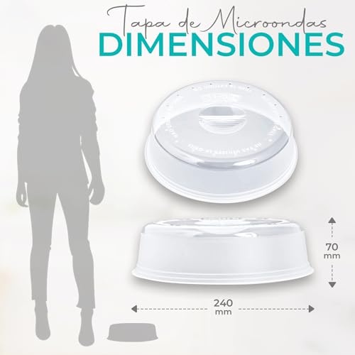 Miniatura 2 de Tapa Para Microondas Con Salida De Vapor, Accesorio Perfefcto Para Tapar Comida, Perfecto Para Microondas Pequeños Y Grandes, Plástico 0 Bpa Fabricada En España