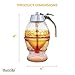 Hunnibi 8oz No Drip Glass Honey Dispenser with Plastic Top - Honeycomb-Style Syrup Server and Bee-Themed Storage Jar with Stand - 6