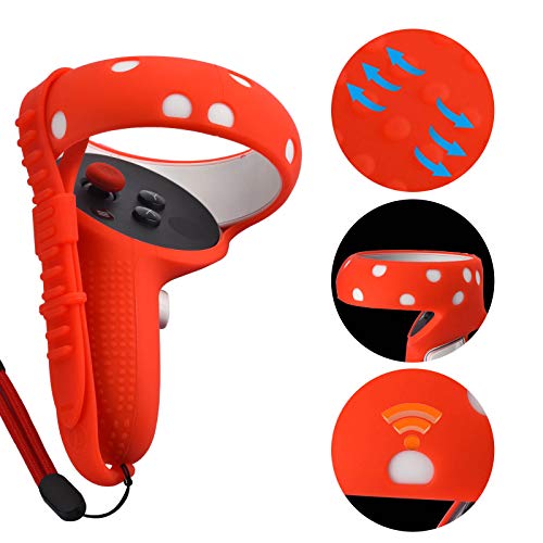 XIAOGE Controller Accessories for Oculus Quest 2 with Face Cover Combo, VR Headset Accessory Sweatproof Anti Collision - Thumbnail 3