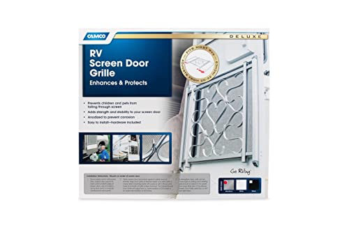 Camco Deluxe Aluminum RV Screen Door Grille | Adds a Sturdy Feel to the RV Door | Adjusts from 20-inches to 32-inches Wide | (43991) - Thumbnail 5