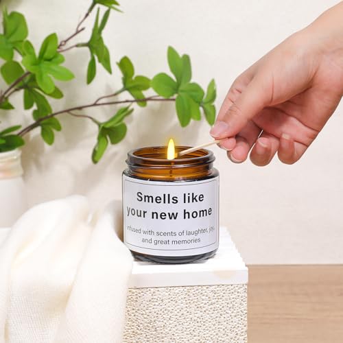 House Warming Gifts New Home – Marble & Acacia Wood Cheese Board, 4 Cheese Knives, Candle, 2 Wine Glasses, 2 Coasters, Greeting Card – Home Sweet Home Gift for Couples, Friends, New Homeowners - Image 4