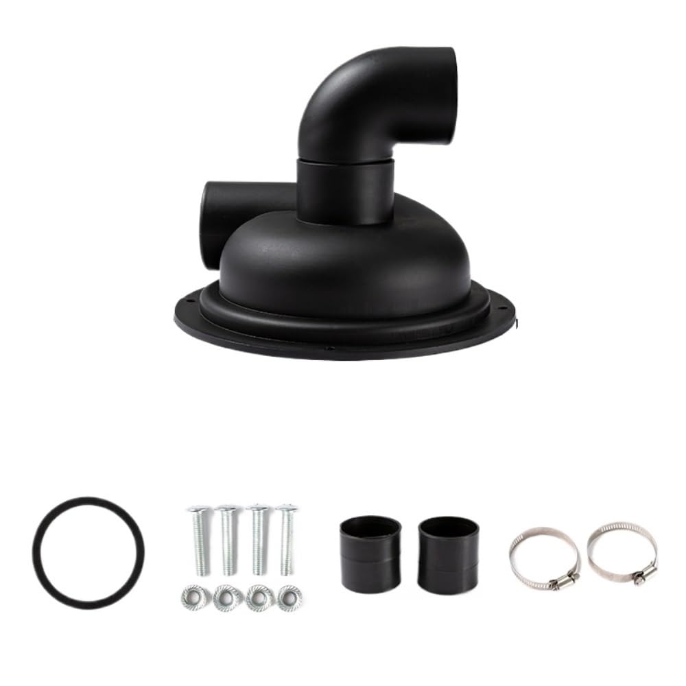 HYGAWQXXC Cyclone Separator Cover For Vacuum Cleaners Cyclone, Dust Removal Cyclone Dust Collector, DIY Woodworking Filter Cyclone(Black-with elbow)