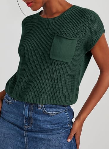 Dokotoo Women's Casual Short Sleeve Loose Tunic Tops Lightweight Knit Spring Pullover Sweater Blouses4