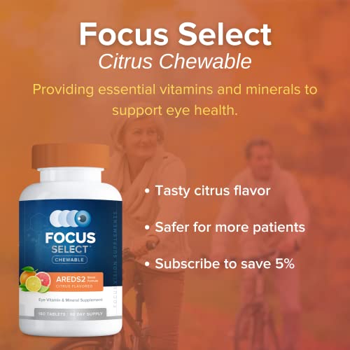 Focus Vision Supplements - Focus Pi Post-Injection Eye Drops (10Ml Bottle) & Focus Select Citrus Chewables (90 Day Supply) – Eye Vision Supplement #TOP5