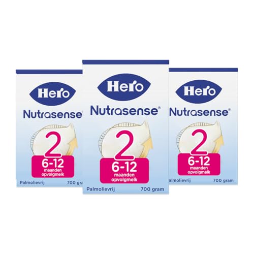 Hero Nutrasense Opvolgmelk Classic 2 (6+ Maanden) - 3 x 700gr - Flesvoeding - met Melkvet - Palmolievrij
