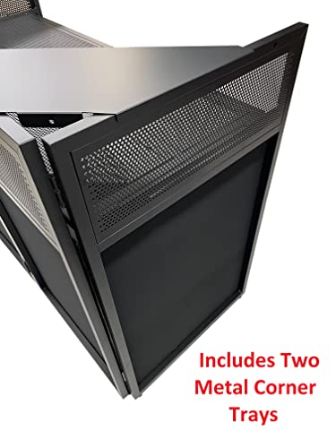 Jumbo 53" Wide Dj Event Facade White/Black Scrim Booth Two Top Corner Table Tops 23"X53" Table! Padded Carrying Case! All Aluminum Build! #TOP1