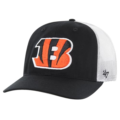47 Men's Black/White Cincinnati Bengals Team Unstructured Trucker Adjustable Hat