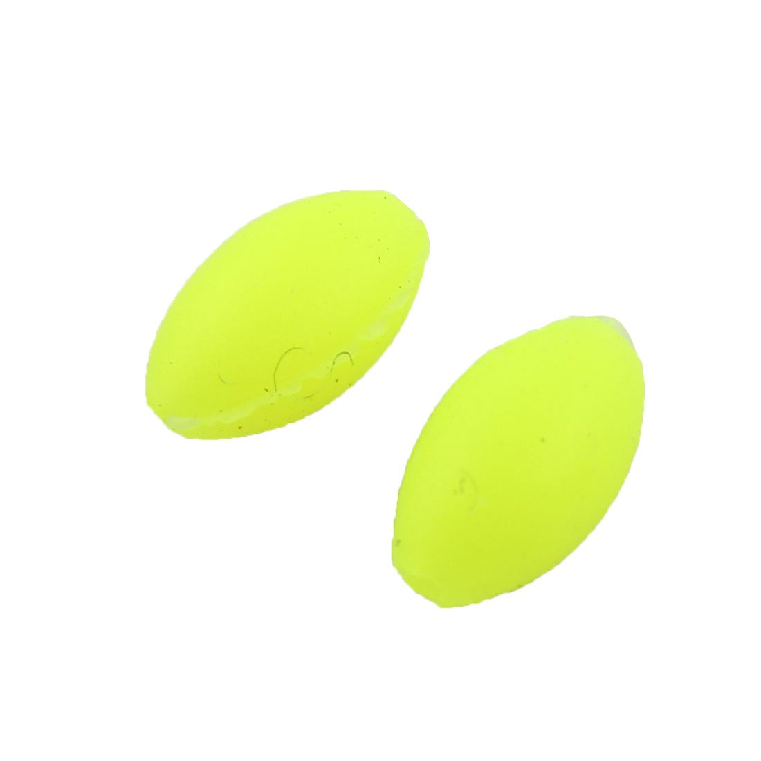 uxcell Oval Shaped Rubber Fisherman Terminal Soft Bobber Stopper Luminous Lure Fishing Beads 20pcs Yellow
