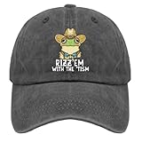 Harmaven Razz'em with The tism Funny Frog Cowboy Golf hat Custom Hats Pigment Black Men Hats Gifts for Mom Outdoor Hats