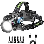 LEKIA Linterna Frontal Alta Potencia Recargable US...: BRILLO SÚPER ALTO Y DISEÑO LUMINISCENTE 2025: LEKIA linterna frontal adopta un chip de luz mejorado y cuentas LED avanzadas para proporcionar un brillo de iluminación súper alto, equipado con batería de alta capacidad de 9000mAh para mantener el faro...