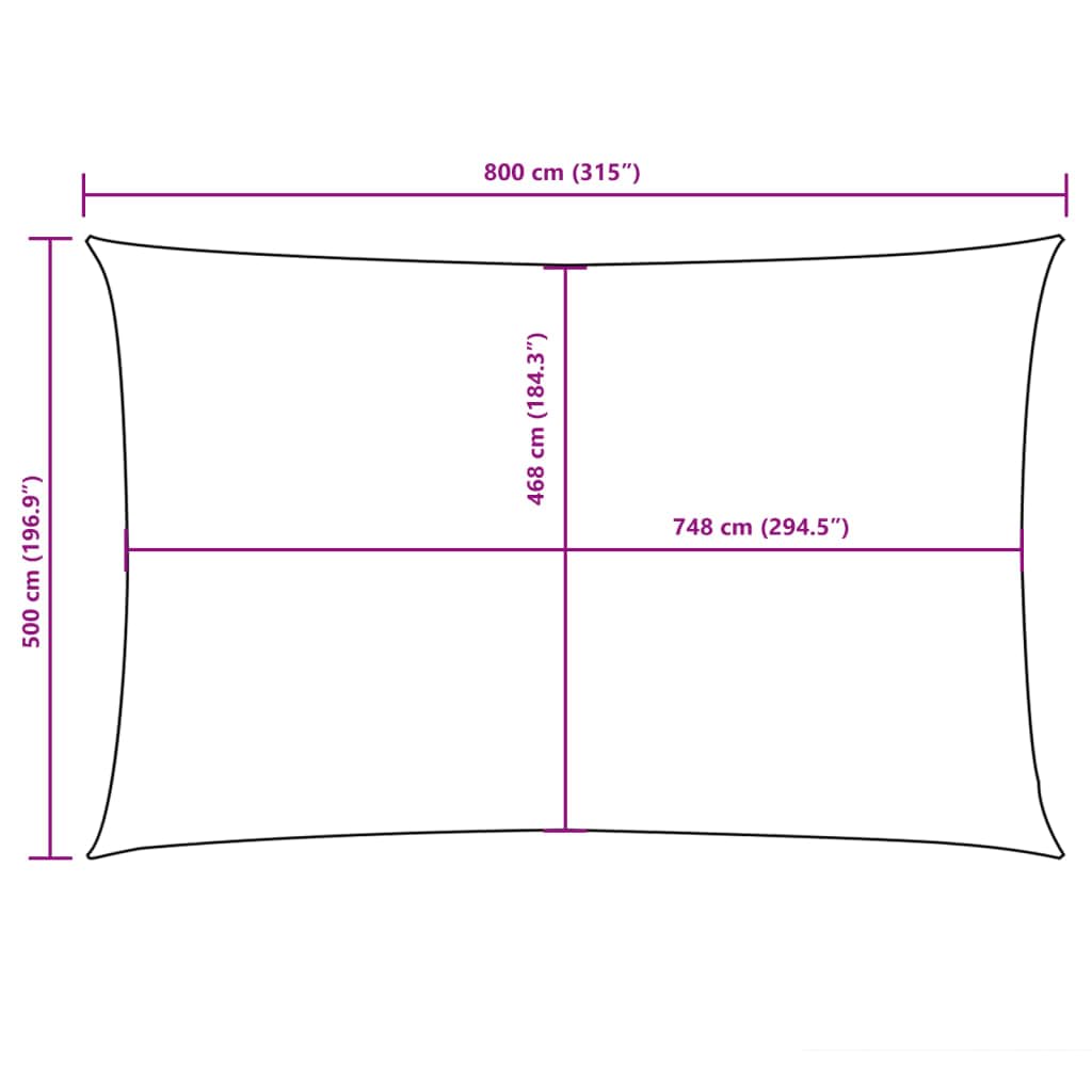 vidaXL Sonnensegel Wasserfest Sonnenschutz Windschutz Sonnendach UV Schutz Garten Terrasse Balkon Oxford-Gewebe Rechteckig 5x8m Taupe