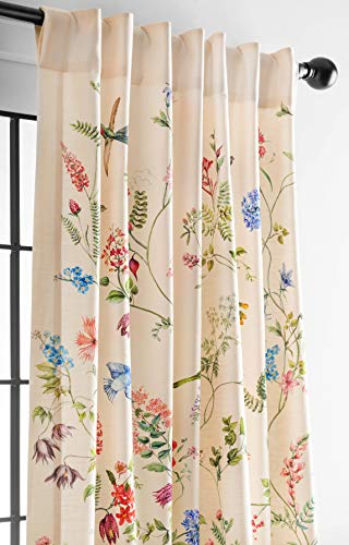 Maison D' Hermine Curtain 100% Cotton Curtains 1 Panel Easy Hanging With A Rod Pocket & Loop For Kitchen, Office, Living Rooms & Home, Neo Ipomee - Multicolor - Spring/Summer (50"X108") #TOP3