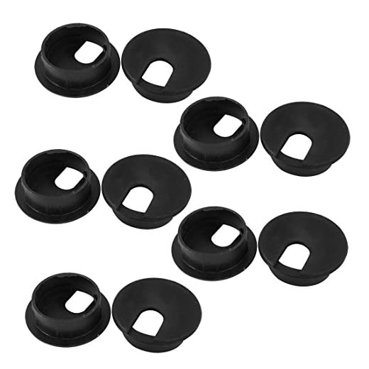 Ruilogod 10 PCS Office Plastic Oarmet Wire Taps Caps Cable Cable 35mm Black
