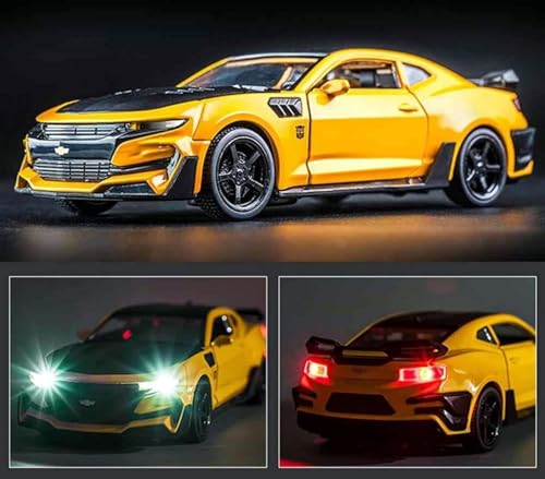 Image of MANAKI ENTERPRISE 1:32 Diecast Bumble Bee Camaro Metal Pullback Toy car with 6 Openable Doors & Light, Music Boys car for Kids Best Toys Gifts Toys for Kids 3 Years Boys Girls 【Colors as Per Stock】