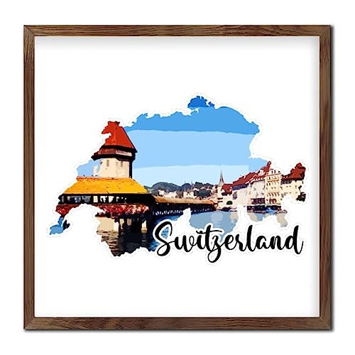 Panneau en bois Suisse 30x30 cm décor mural rustique - 2