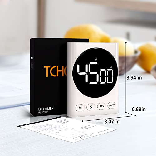 Timer,Classroom Timer For Kids,Magnetic Digital Stopwatch Clock Countdown Countup Timer With Large Led Display Volume Adjustable For Cooking,Exercise, Baking, Desk White #TOP1